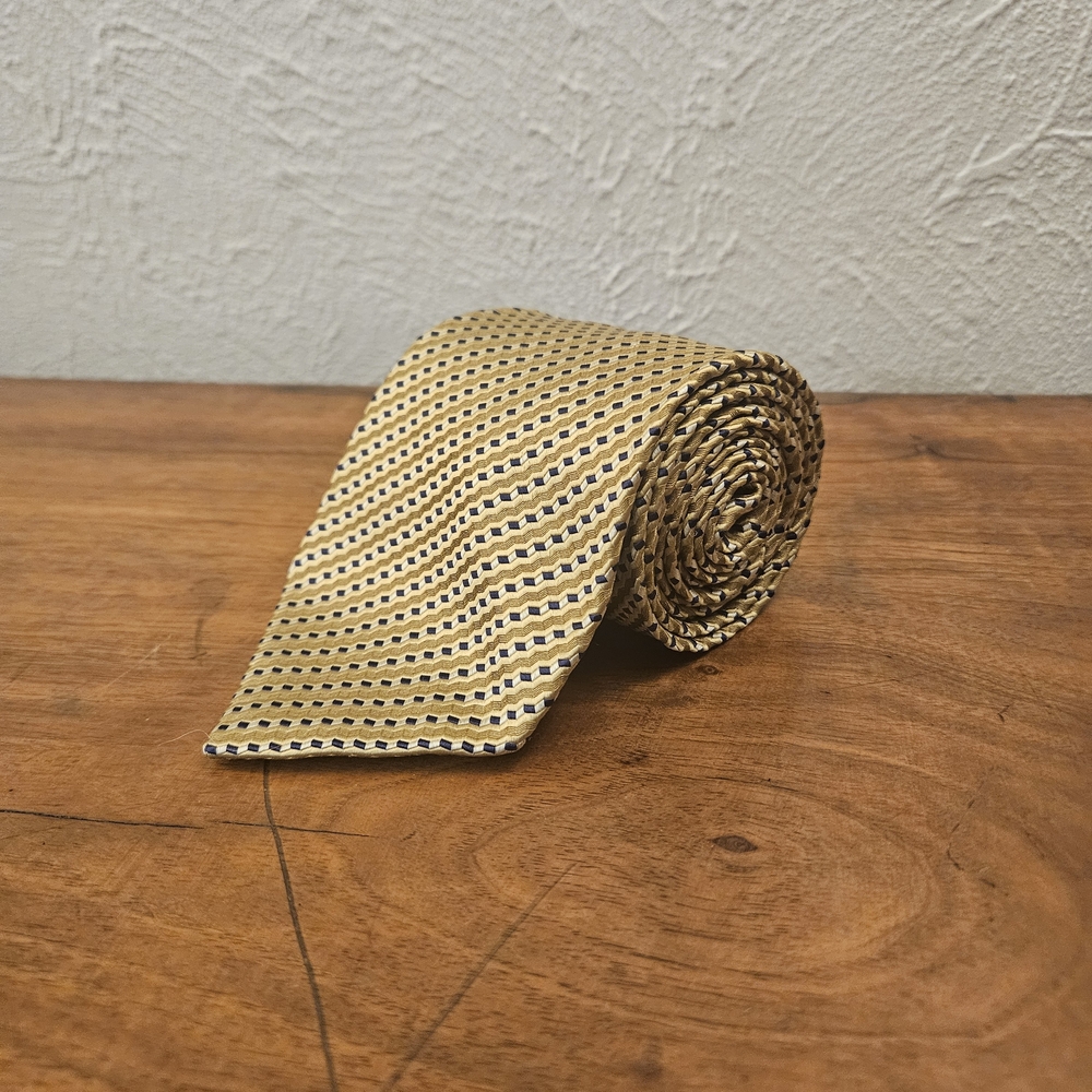 ROBERTO VILLINI‎ Collezione Men's 100% Silk Necktie Designer Geometric  Yellow